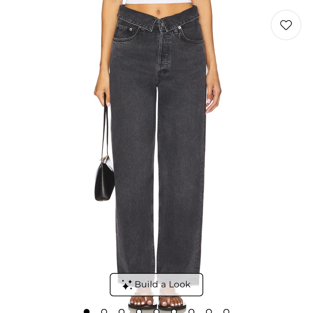 NWT AGOLDE JEAN ARLO FOLDOVER BLUE COLOR SIZE 27 - Picture 1 of 5